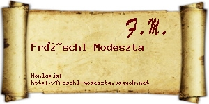 Fröschl Modeszta névjegykártya